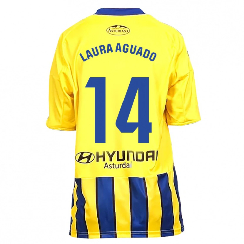 DanxenキッズLaura Aguado#14黄青アウェイシャツ2025/26ジャージーユニフォーム