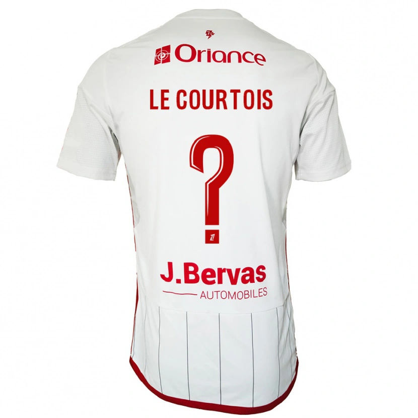 DanxenキッズLoan Le Courtois#0白赤アウェイシャツ2025/26ジャージーユニフォーム