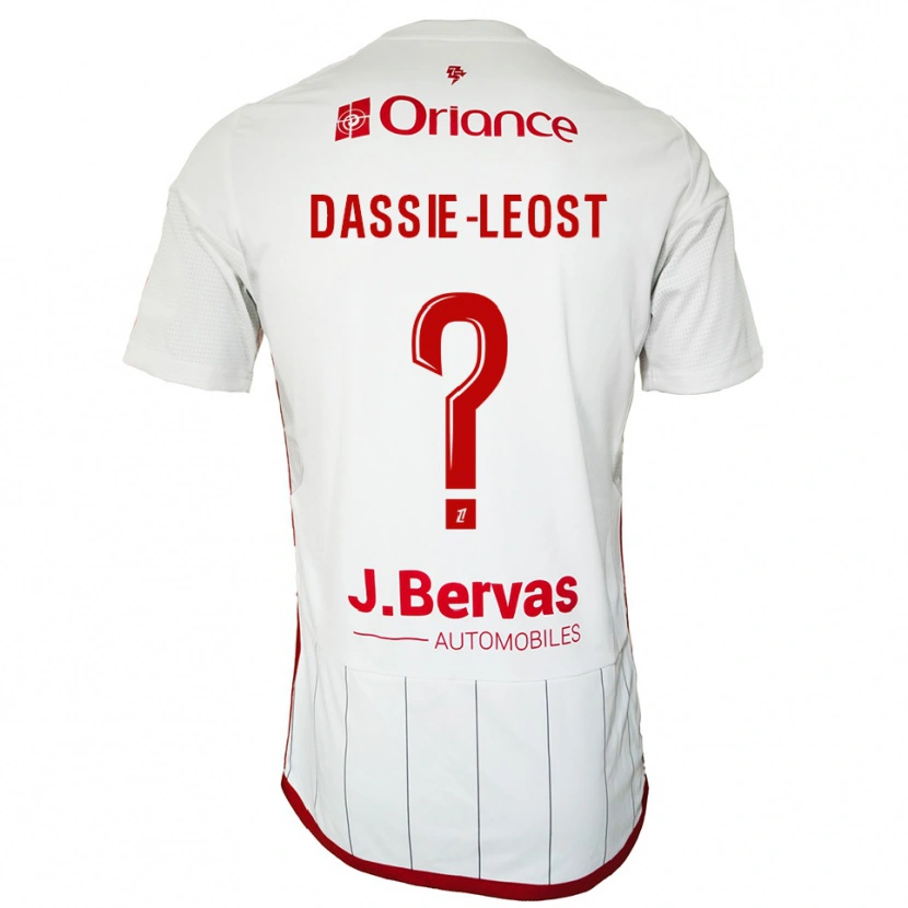 DanxenキッズLeila Dassie--Leost#0白赤アウェイシャツ2025/26ジャージーユニフォーム
