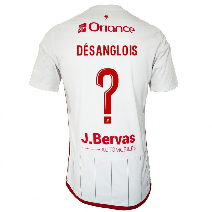 DanxenキッズAlice Désanglois#0白赤アウェイシャツ2025/26ジャージーユニフォーム