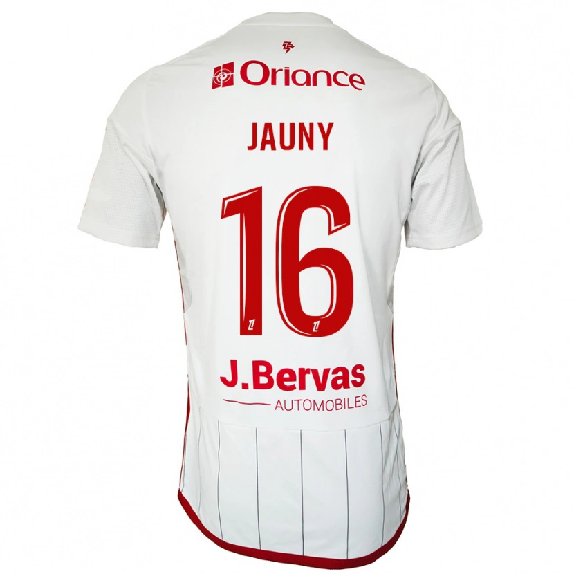 DanxenキッズNoah Jauny#16白赤アウェイシャツ2025/26ジャージーユニフォーム