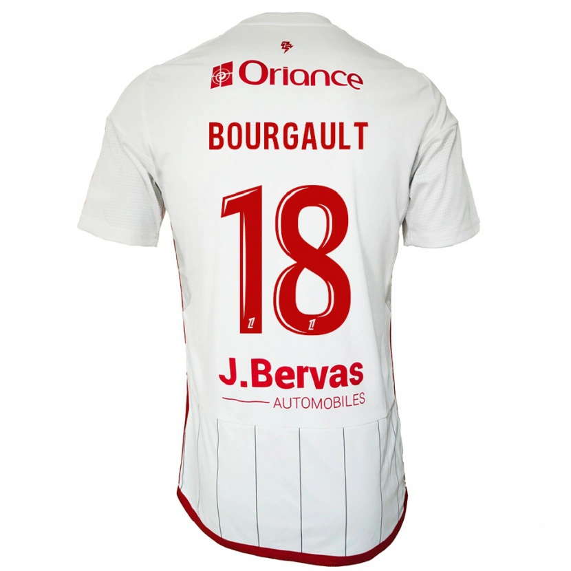 DanxenキッズJustin Bourgault#18白赤アウェイシャツ2025/26ジャージーユニフォーム