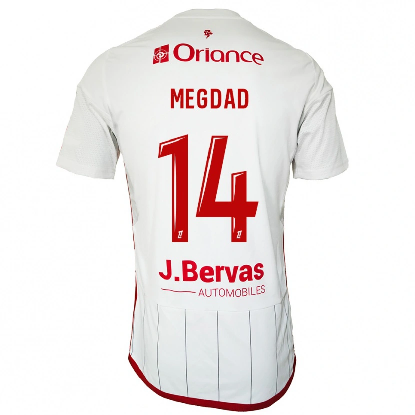 DanxenキッズNoa Megdad#14白赤アウェイシャツ2025/26ジャージーユニフォーム
