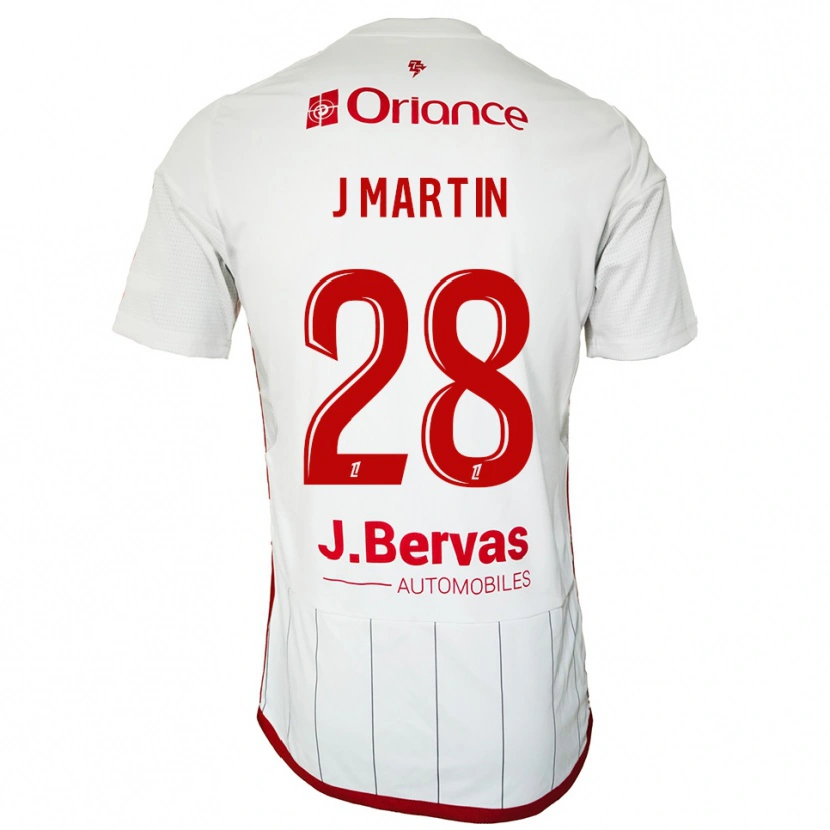 Danxenキッズジョナス・マルタン#28白赤アウェイシャツ2025/26ジャージーユニフォーム