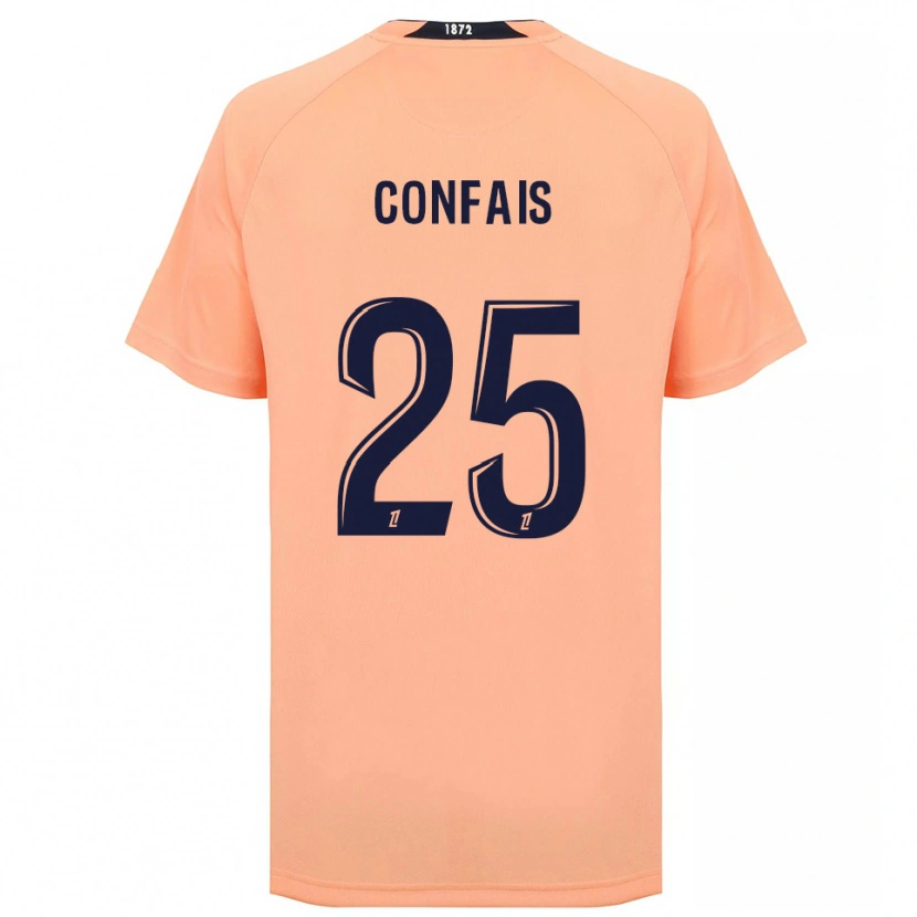 DanxenキッズAloïs Confais#25オレンジ ネイビーアウェイシャツ2025/26ジャージーユニフォーム