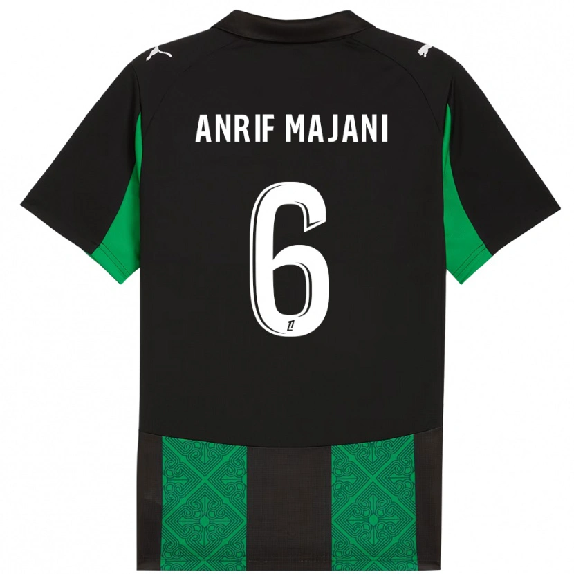 DanxenキッズEl Anrif Majani#6黒緑アウェイシャツ2025/26ジャージーユニフォーム