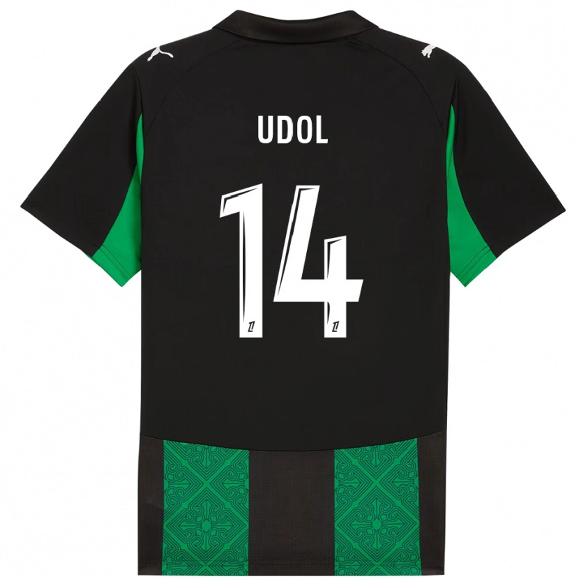 DanxenキッズMatthieu Udol#14黒緑アウェイシャツ2025/26ジャージーユニフォーム