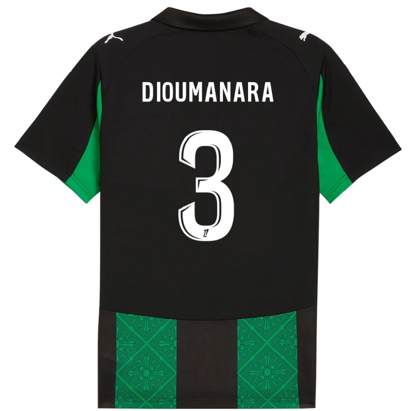 DanxenキッズSidi Dioumanara#3黒緑アウェイシャツ2025/26ジャージーユニフォーム