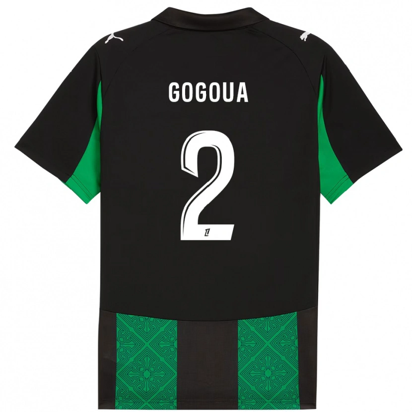 DanxenキッズValentin Gogoua#2黒緑アウェイシャツ2025/26ジャージーユニフォーム