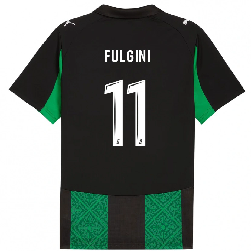 Danxenキッズアンジェロ・フルジーニ#11黒緑アウェイシャツ2025/26ジャージーユニフォーム