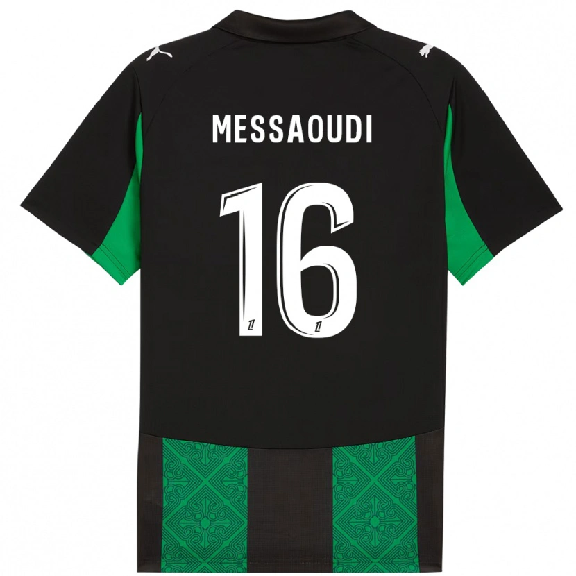 DanxenキッズFedwan Messaoudi#16黒緑アウェイシャツ2025/26ジャージーユニフォーム