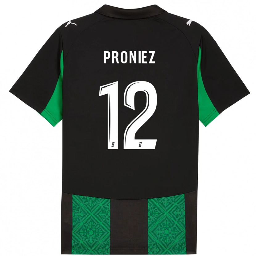 Danxenキッズファニー・プロニエス#12黒緑アウェイシャツ2025/26ジャージーユニフォーム