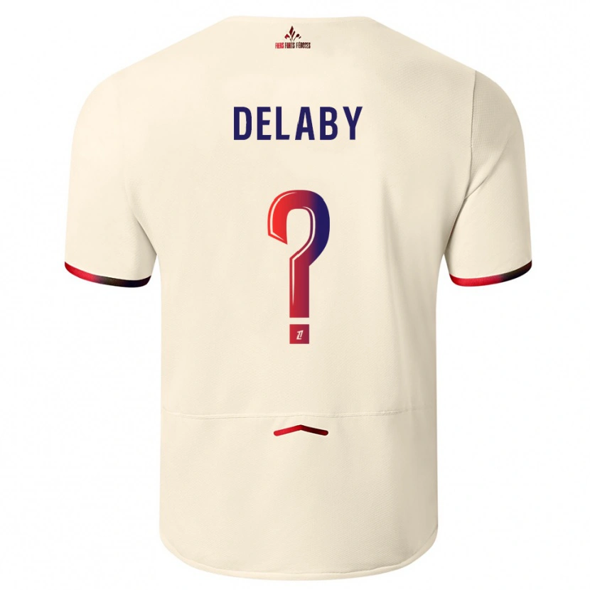 DanxenキッズCélia Delaby#0オフホワイト赤アウェイシャツ2025/26ジャージーユニフォーム