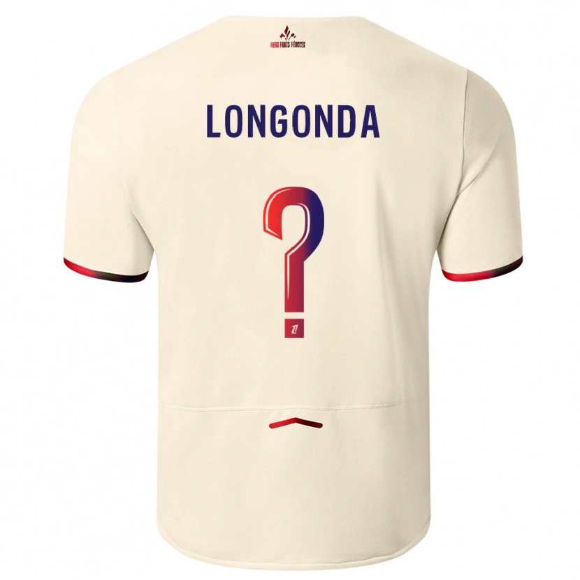 Danxenキッズジャン＝ピエール・ロンゴンダ#0オフホワイト赤アウェイシャツ2025/26ジャージーユニフォーム