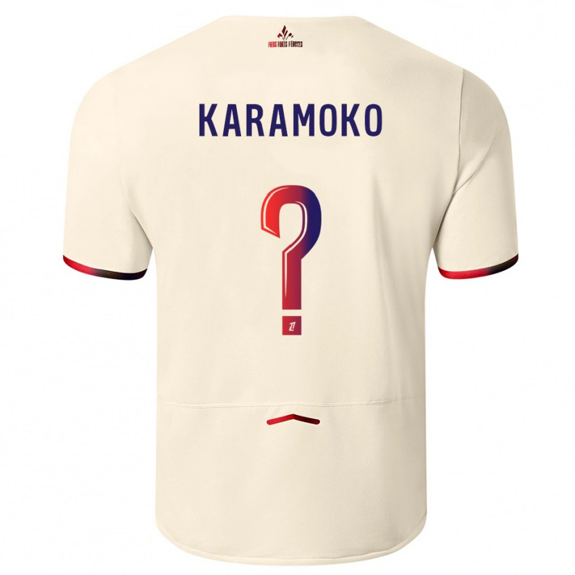 Danxenキッズイブラヒム・カラモコ#0オフホワイト赤アウェイシャツ2025/26ジャージーユニフォーム