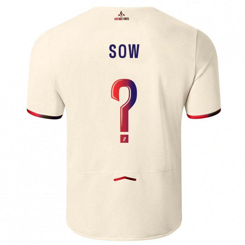 DanxenキッズMouhamadou Sow#0オフホワイト赤アウェイシャツ2025/26ジャージーユニフォーム