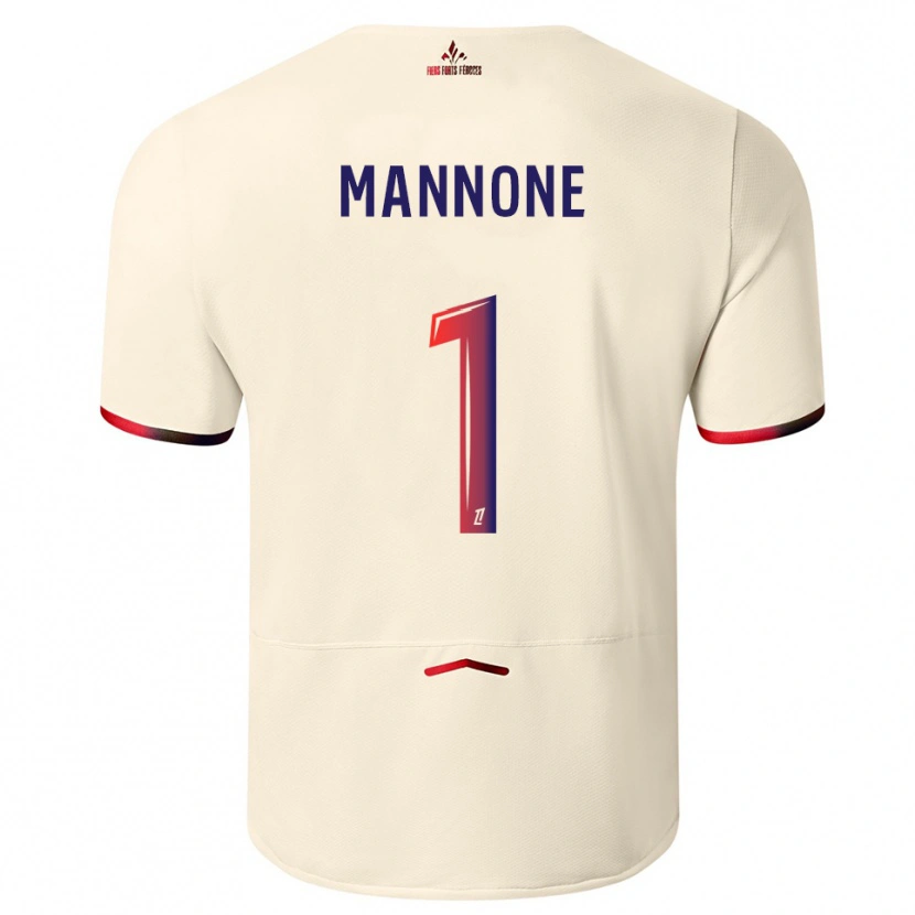 Danxenキッズヴィト・マンノーネ#1オフホワイト赤アウェイシャツ2025/26ジャージーユニフォーム