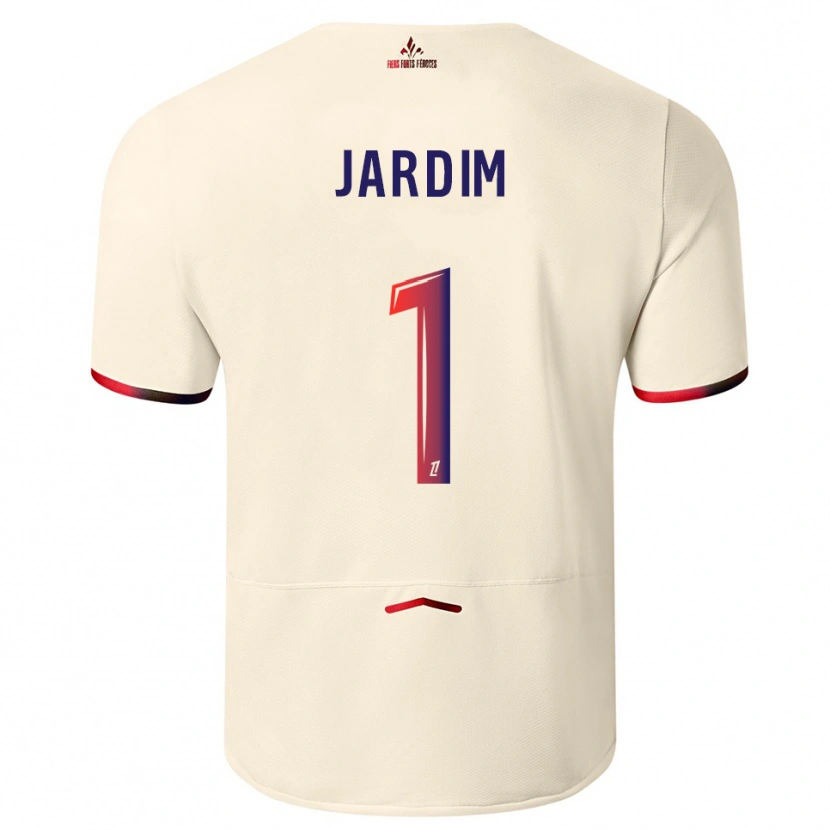 Danxenキッズレオ・ジャルディン#1オフホワイト赤アウェイシャツ2025/26ジャージーユニフォーム