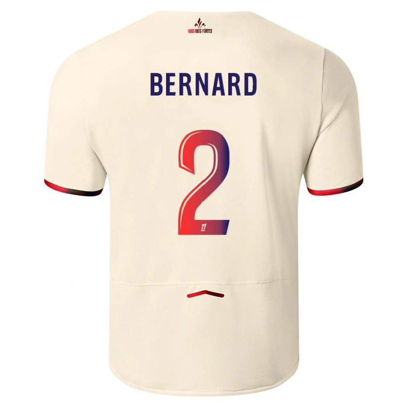 DanxenキッズLoïk Bernard#2オフホワイト赤アウェイシャツ2025/26ジャージーユニフォーム
