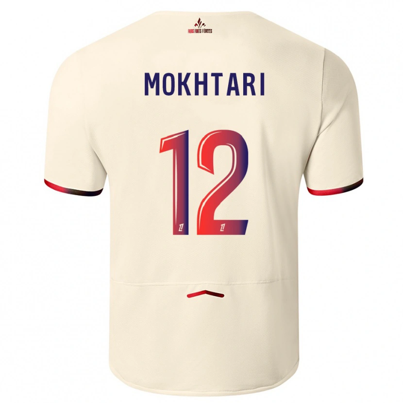 DanxenキッズBrahim Mokhtari#12オフホワイト赤アウェイシャツ2025/26ジャージーユニフォーム