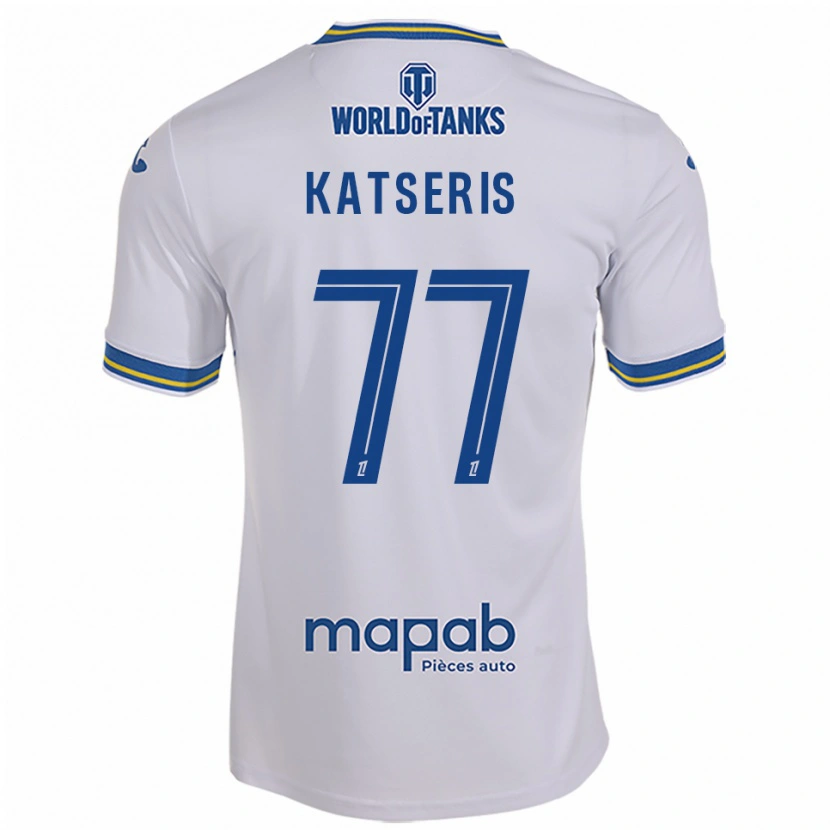 DanxenキッズPanos Katseris#77白空色アウェイシャツ2025/26ジャージーユニフォーム