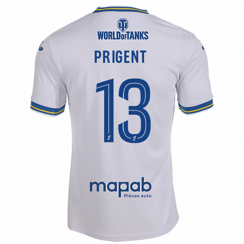 DanxenキッズMatéo Prigent#13白空色アウェイシャツ2025/26ジャージーユニフォーム