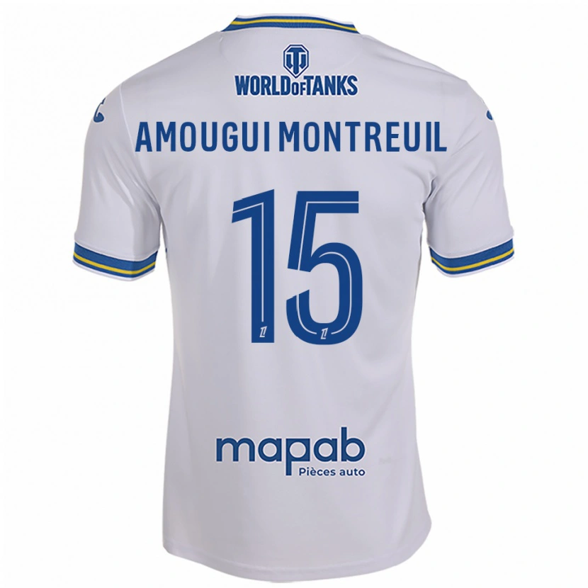 DanxenキッズMaceo Amougui Montreuil#15白空色アウェイシャツ2025/26ジャージーユニフォーム