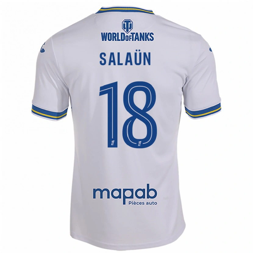 DanxenキッズElody Salaün#18白空色アウェイシャツ2025/26ジャージーユニフォーム