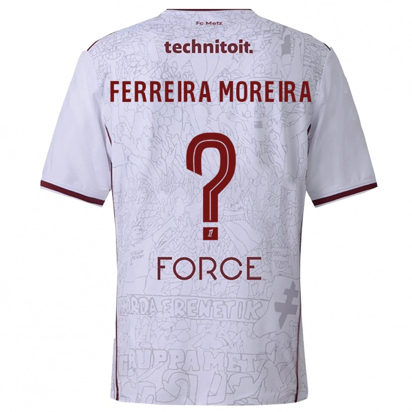 Danxenキッズルベン・ジュニオール・フェレイラ・モレ#0白バーガンディアウェイシャツ2025/26ジャージーユニフォーム