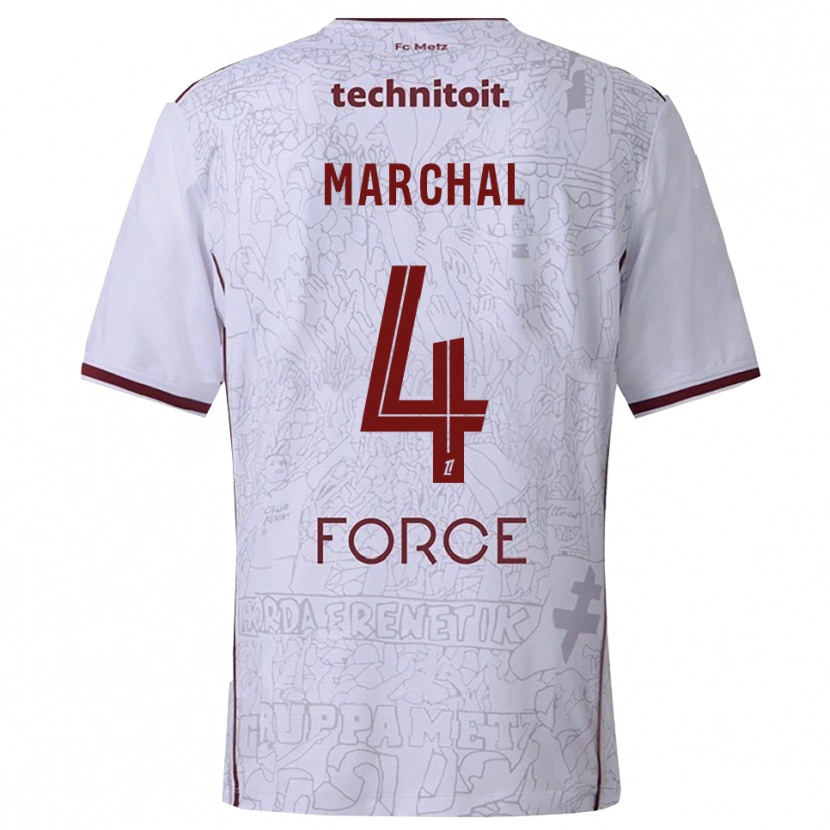 DanxenキッズAdam Marchal#4白バーガンディアウェイシャツ2025/26ジャージーユニフォーム