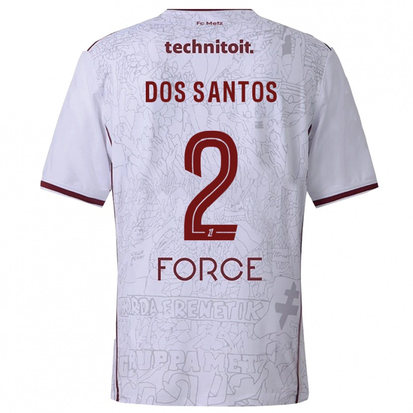 DanxenキッズTahirys Dos Santos#2白バーガンディアウェイシャツ2025/26ジャージーユニフォーム