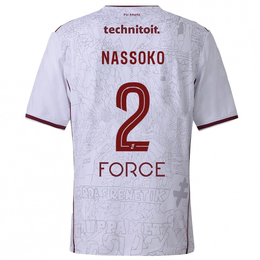 DanxenキッズAbdoulaye Nassoko#2白バーガンディアウェイシャツ2025/26ジャージーユニフォーム