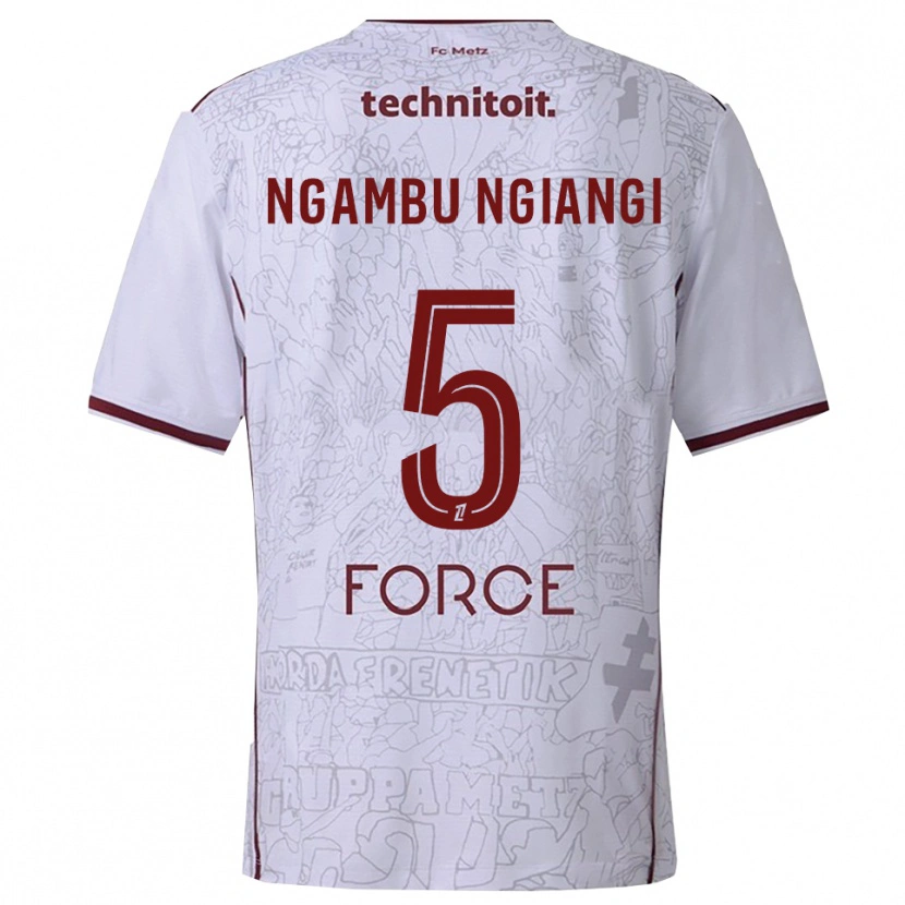 DanxenキッズEsther Ngambu Ngiangi#5白バーガンディアウェイシャツ2025/26ジャージーユニフォーム
