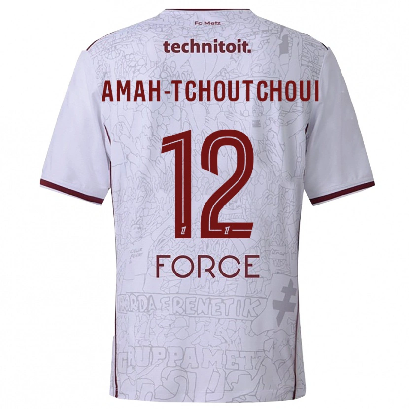 DanxenキッズMarco Amah-Tchoutchoui#12白バーガンディアウェイシャツ2025/26ジャージーユニフォーム