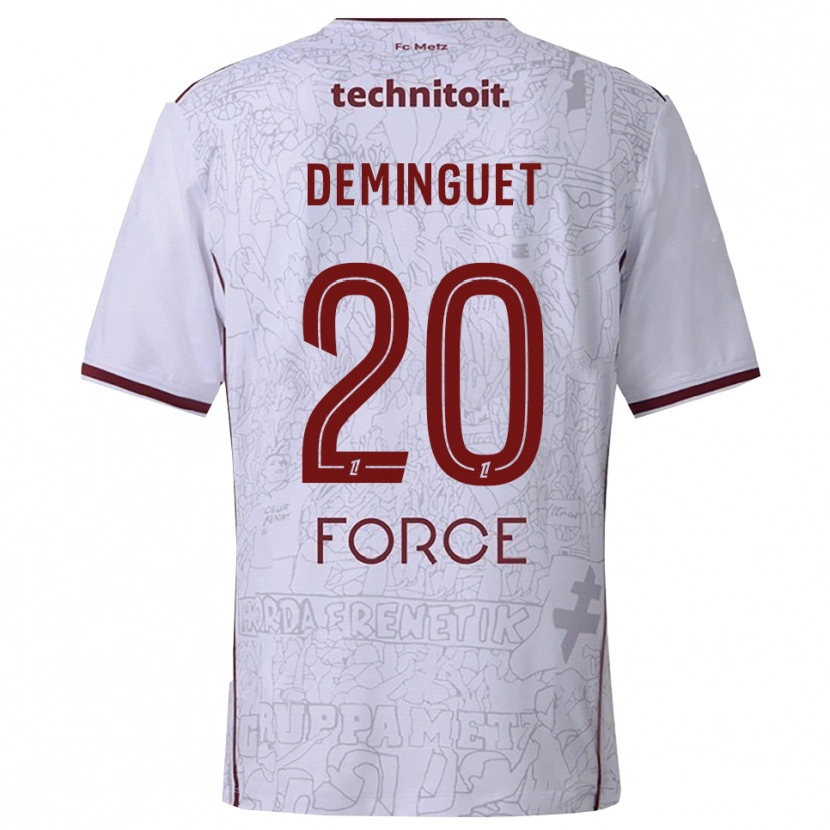 Danxenキッズジェシー・デミンゲット#20白バーガンディアウェイシャツ2025/26ジャージーユニフォーム