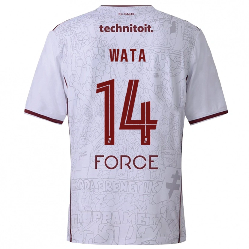 DanxenキッズXavier Wata#14白バーガンディアウェイシャツ2025/26ジャージーユニフォーム