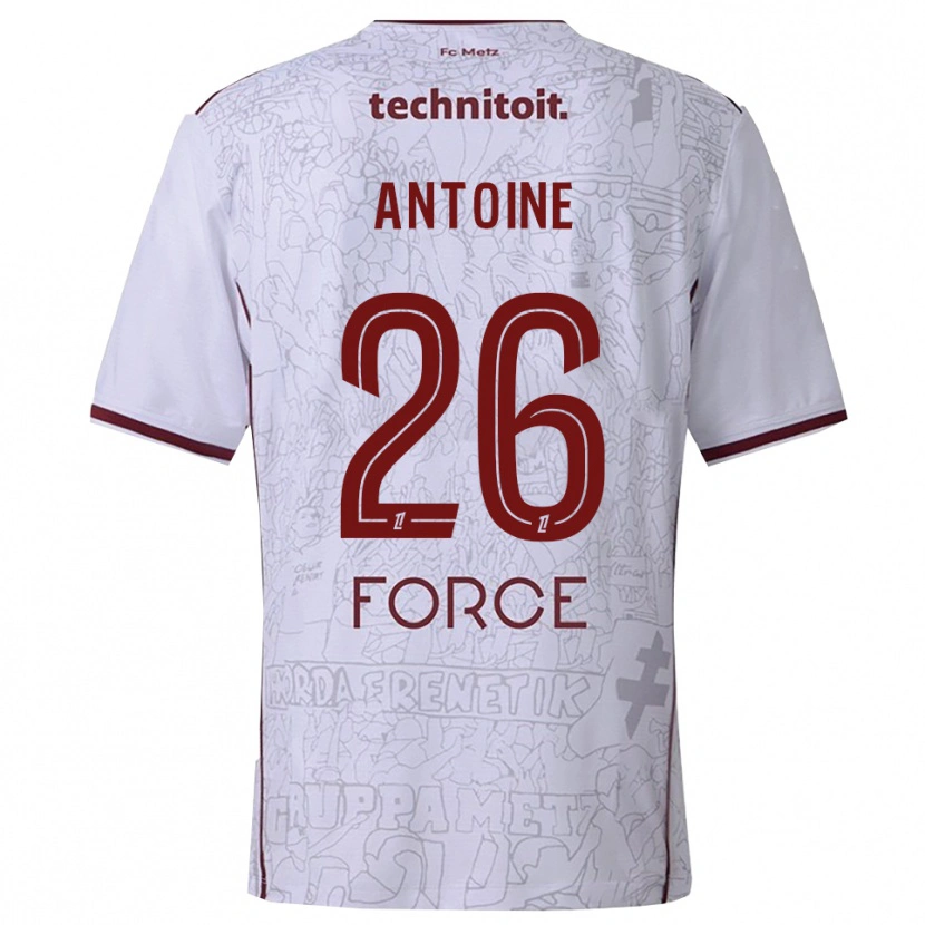 DanxenキッズMaud Antoine#26白バーガンディアウェイシャツ2025/26ジャージーユニフォーム
