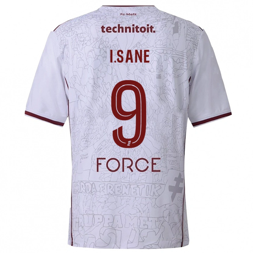 DanxenキッズIbou Sané#9白バーガンディアウェイシャツ2025/26ジャージーユニフォーム