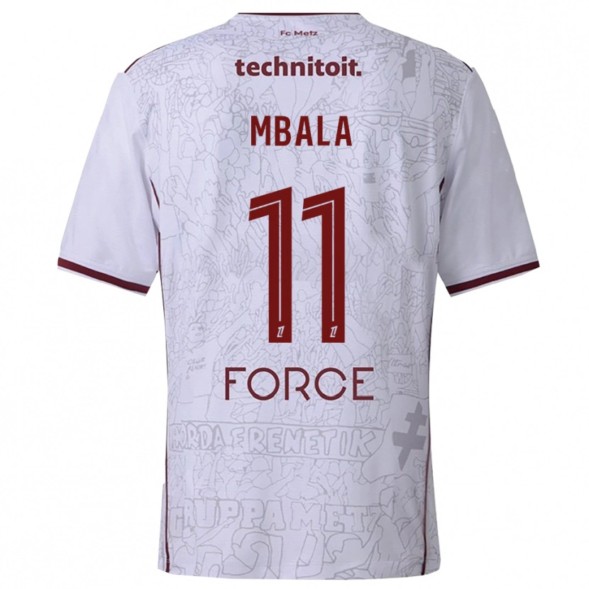 DanxenキッズNathan Mbala#11白バーガンディアウェイシャツ2025/26ジャージーユニフォーム
