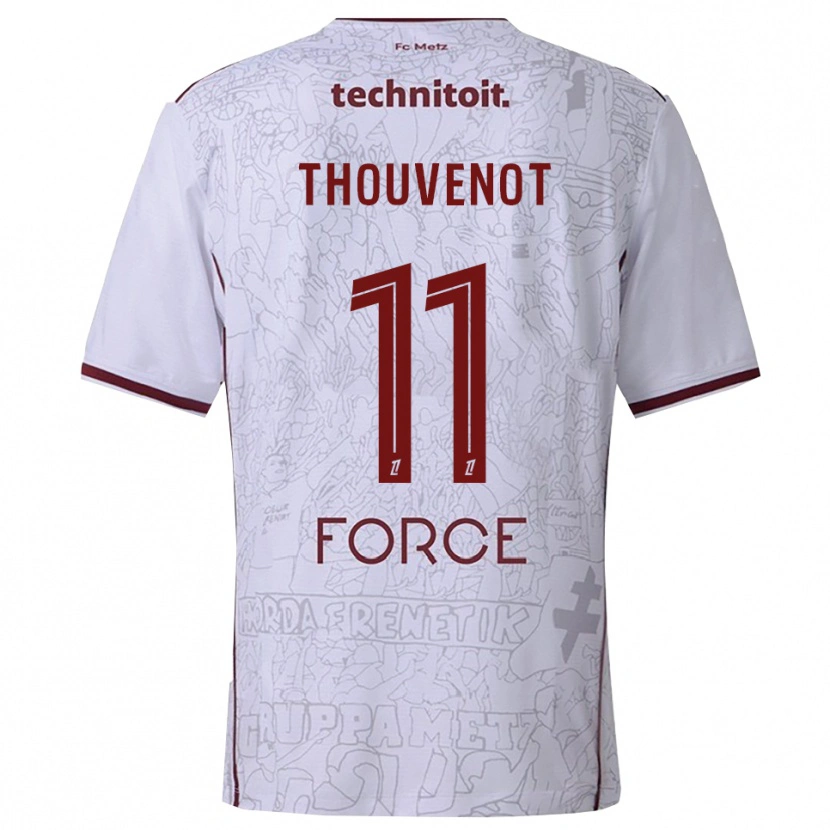 DanxenキッズJules Thouvenot#11白バーガンディアウェイシャツ2025/26ジャージーユニフォーム