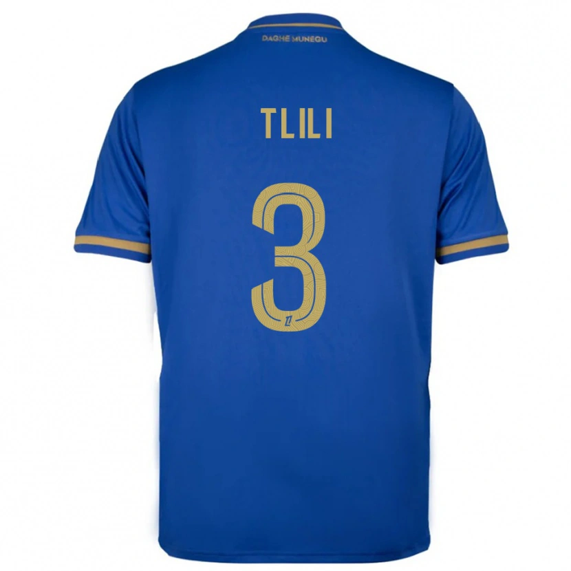 DanxenキッズMehdi Tlili#3青金アウェイシャツ2025/26ジャージーユニフォーム