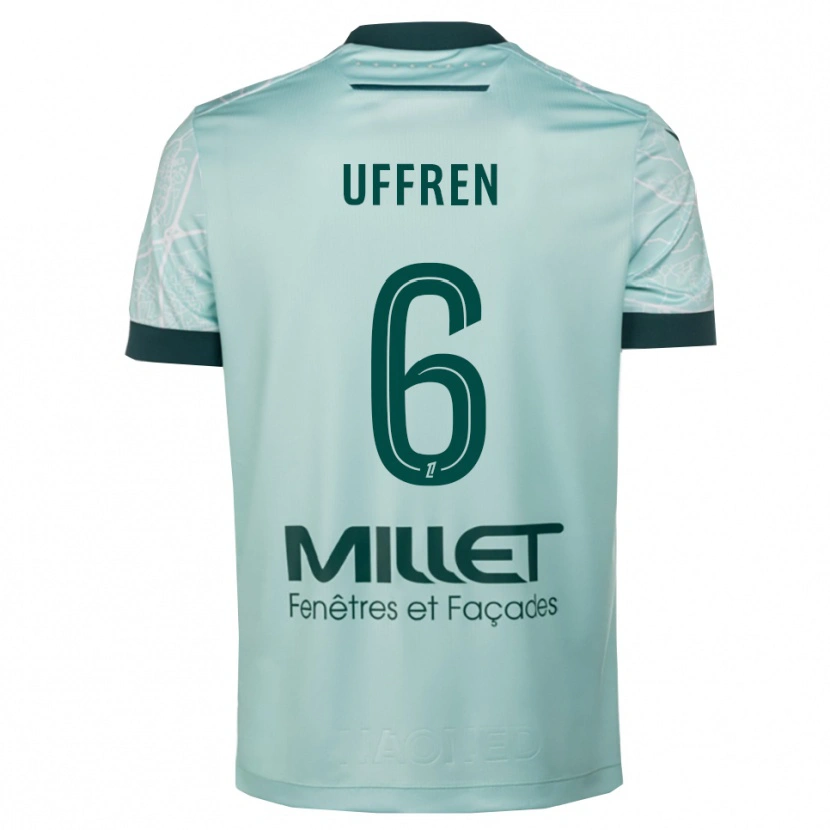 DanxenキッズManon Uffren#6緑白アウェイシャツ2025/26ジャージーユニフォーム
