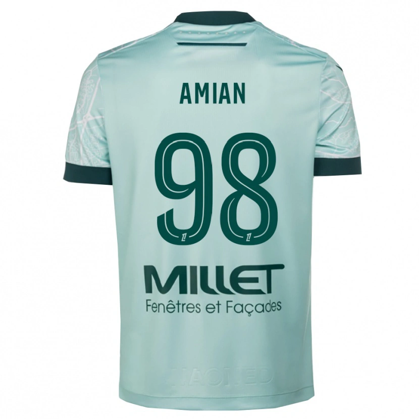 Danxenキッズケルヴァン・アミアン#98緑白アウェイシャツ2025/26ジャージーユニフォーム