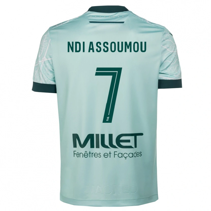 DanxenキッズFrédéric Ndi Assoumou#7緑白アウェイシャツ2025/26ジャージーユニフォーム