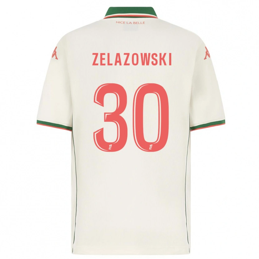 DanxenキッズBartosz Zelazowski#30白緑アウェイシャツ2025/26ジャージーユニフォーム