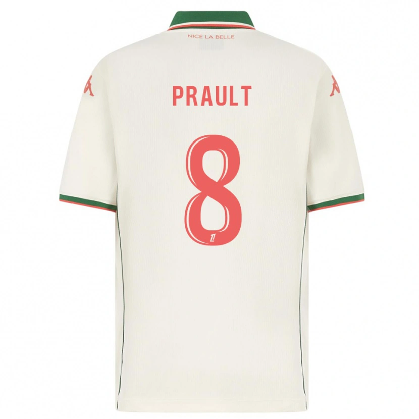 DanxenキッズJade Prault#8白緑アウェイシャツ2025/26ジャージーユニフォーム
