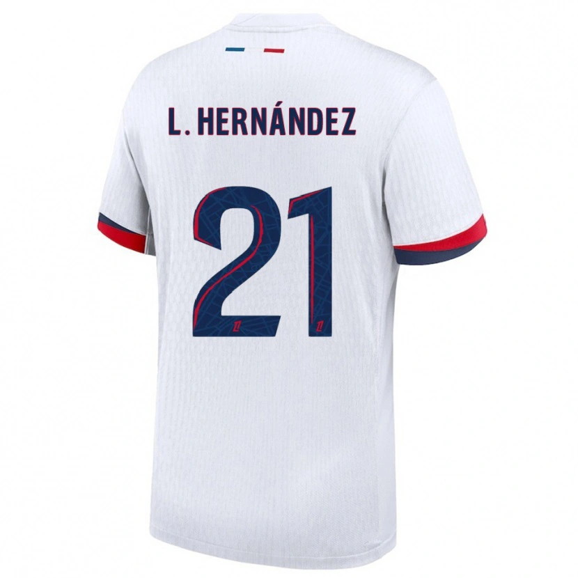 Danxenキッズリュカ・エルナンデス#21白赤アウェイシャツ2025/26ジャージーユニフォーム