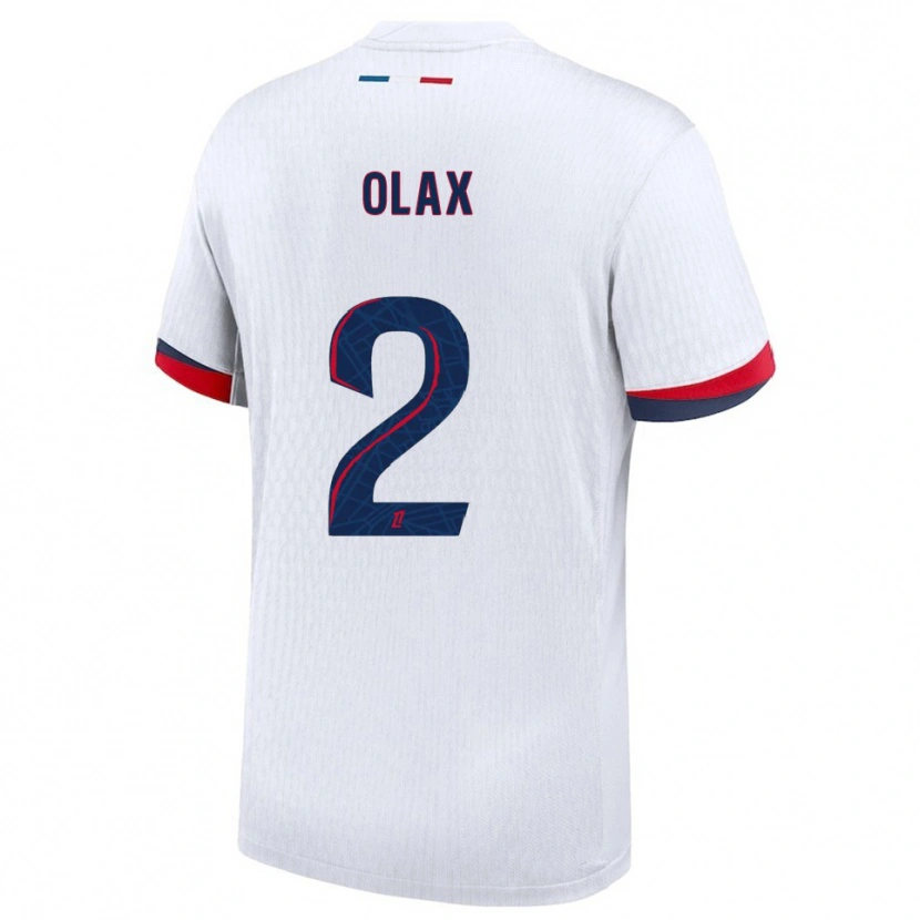 DanxenキッズDjamy Olax#2白赤アウェイシャツ2025/26ジャージーユニフォーム