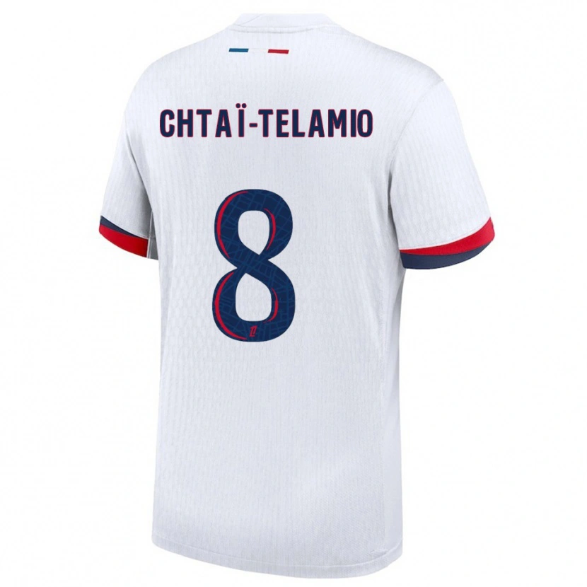 DanxenキッズZayon Chtaï-Telamio#8白赤アウェイシャツ2025/26ジャージーユニフォーム