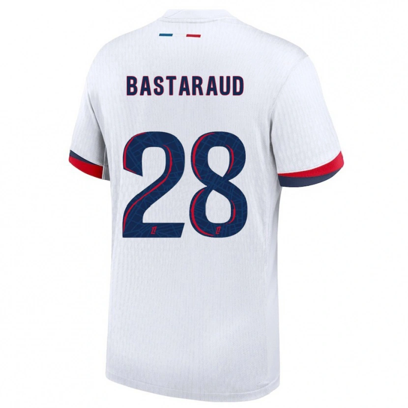 DanxenキッズYanis Bastaraud#28白赤アウェイシャツ2025/26ジャージーユニフォーム